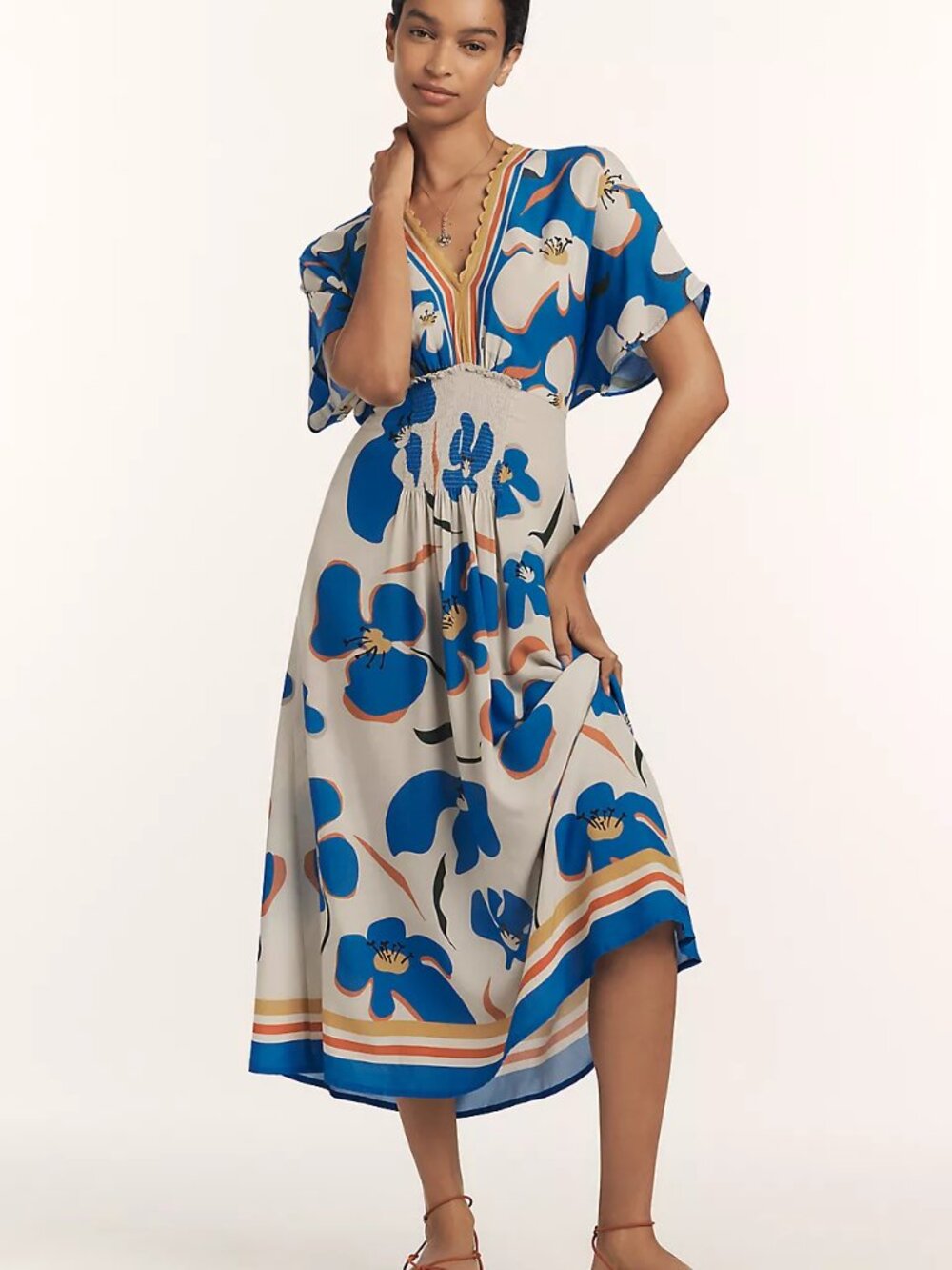 Anthropologie Bl^Nk London Abriya Floral Kaftan One Size
